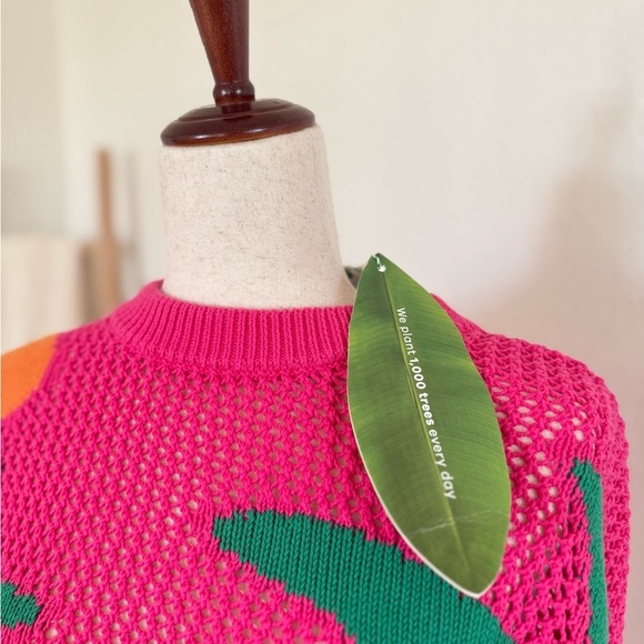 FARM RIO (oversized M) Amazon Stamps Knit Sweater New with Tags - Picture 3 of 6
